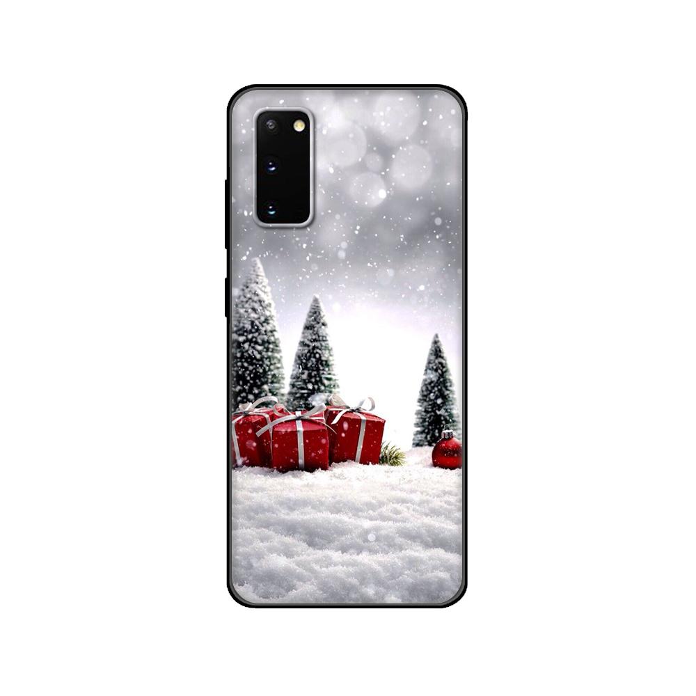 Черный ТПУ чехол для Samsung galaxy S20 /S20 PLUS/S20 ultra/S20+ /S20FE задняя крышка Милый Рождество