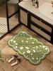 Bathroom Floor Mat, Household Non-Slip Mat, Water-Absorbent Vintage-Style Washroom Entrance Mat, Toilet Foot Mat
