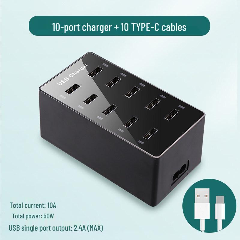 Многопортовое USB-быстрое зарядное устройство: Умная настольная зарядная станция для нескольких устройств