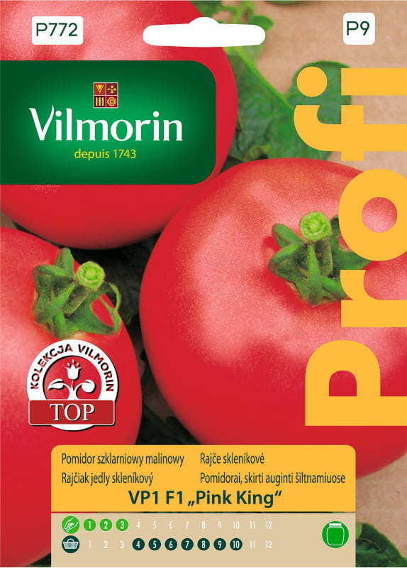 Raspberry Greenhouse Tomato VP 1 F1 "Pink King" 12 Seeds - VILMORIN