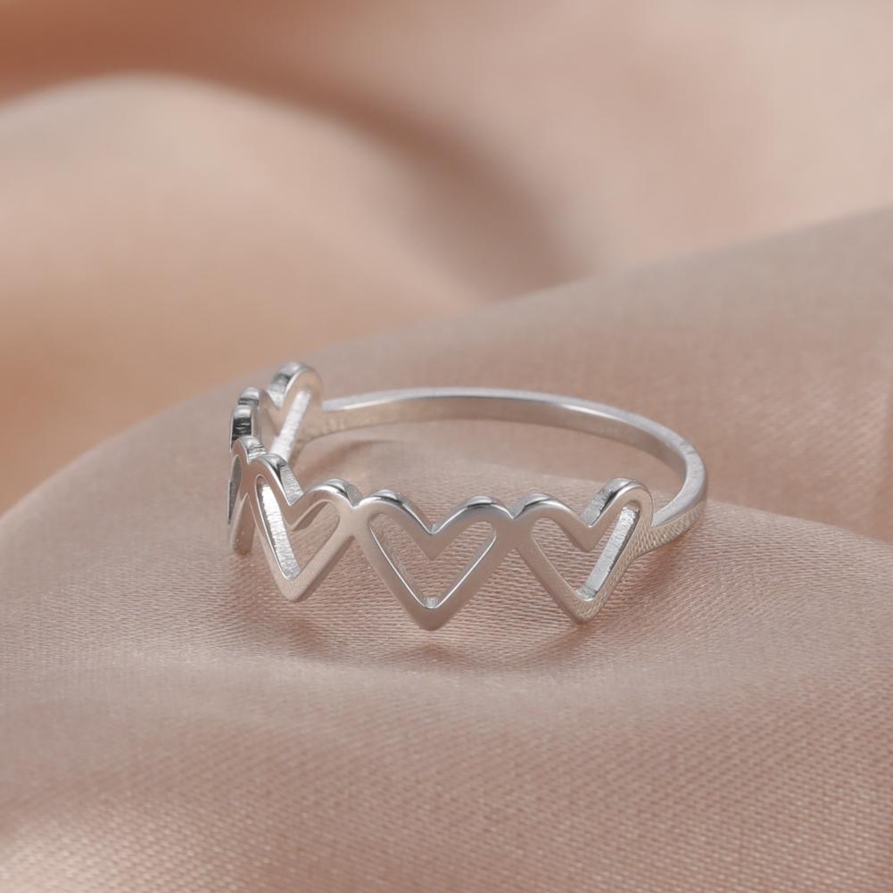 Xiaomi Skyrim Minimalist Heart Rings for Women Stainless Steel Cute Finger Rings Jewelry Birthday Anniversary Gifts Wholesale