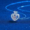 Ожерелье с подвеской из муассанита и бриллианта в форме сердца, 1 карат, 100% серебро S925, женские сверкающие ювелирные изделия из муассанита для свадебной вечеринки