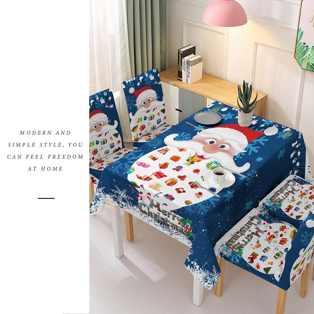 Рождественская скатерть для стола, чехол для обеденного стола на домашнюю вечеринку, скатерть с принтом, праздничное украшение