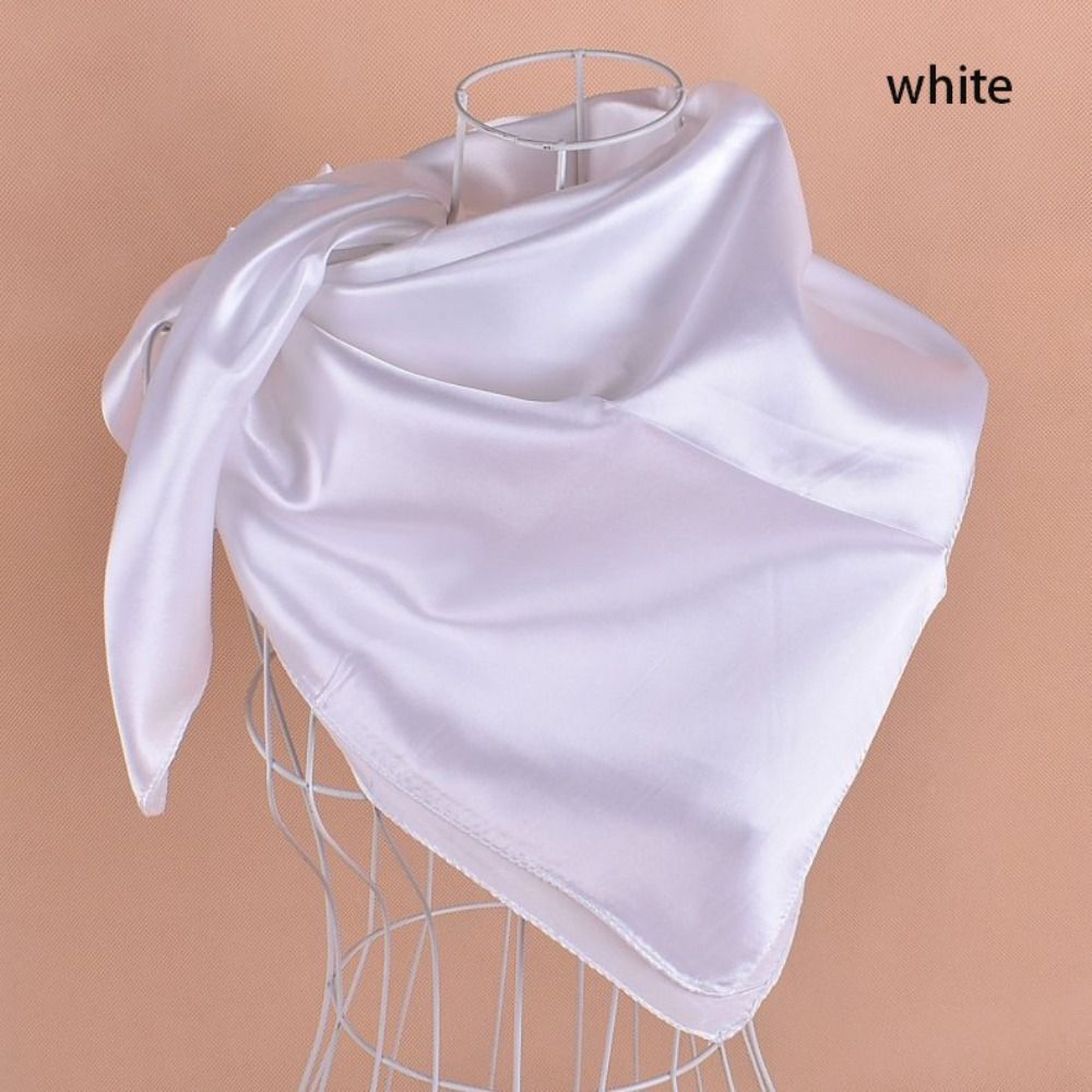 Silk Foulard Satin Bandana Square Neckerchief Hijab Baggy Slouchy Beanie Head Scarf Women Ladies