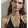 Yhpup Stainless Steel Zircon Heart Gold Color Pendant Necklace Trendy 18K PVD Plated Charm Collar Jewelry Accessories Gift