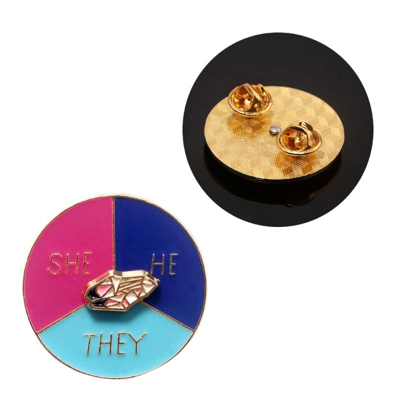 Rotation Pointer Badge Pin Backpacks Lapel Pin Gender Identity Brooch Button