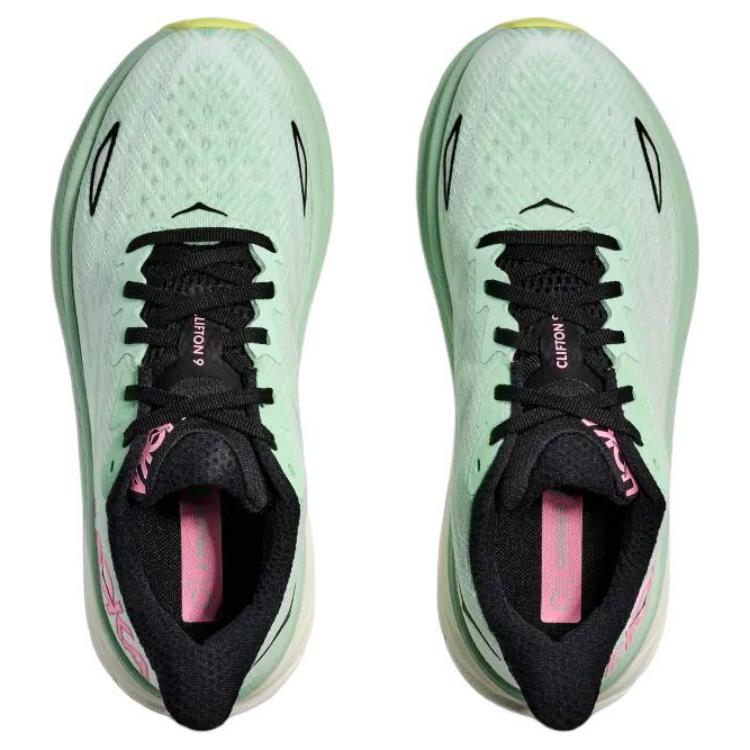 HOKA One One Clifton 9 Soft Comfortable Slip Resistant Durable Low Top Casual Running Shoes Women Sneaker Green 1127896-MNW