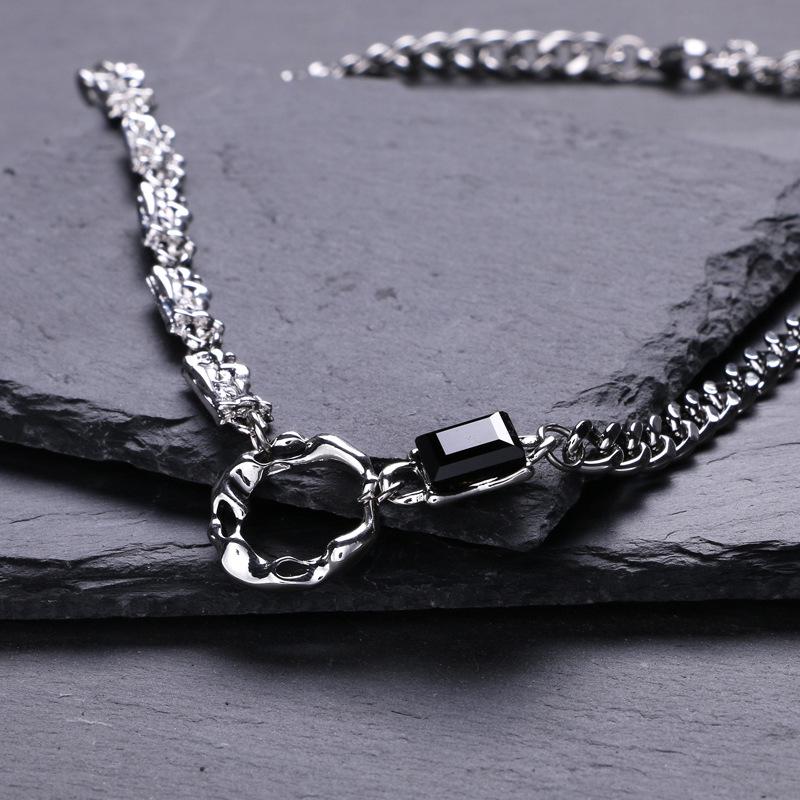 Неправильное круглое парное ожерелье: Унисекс Холодный Стиль Цепочка на Ключицу Хип-Хоп Дизайн для Женщин