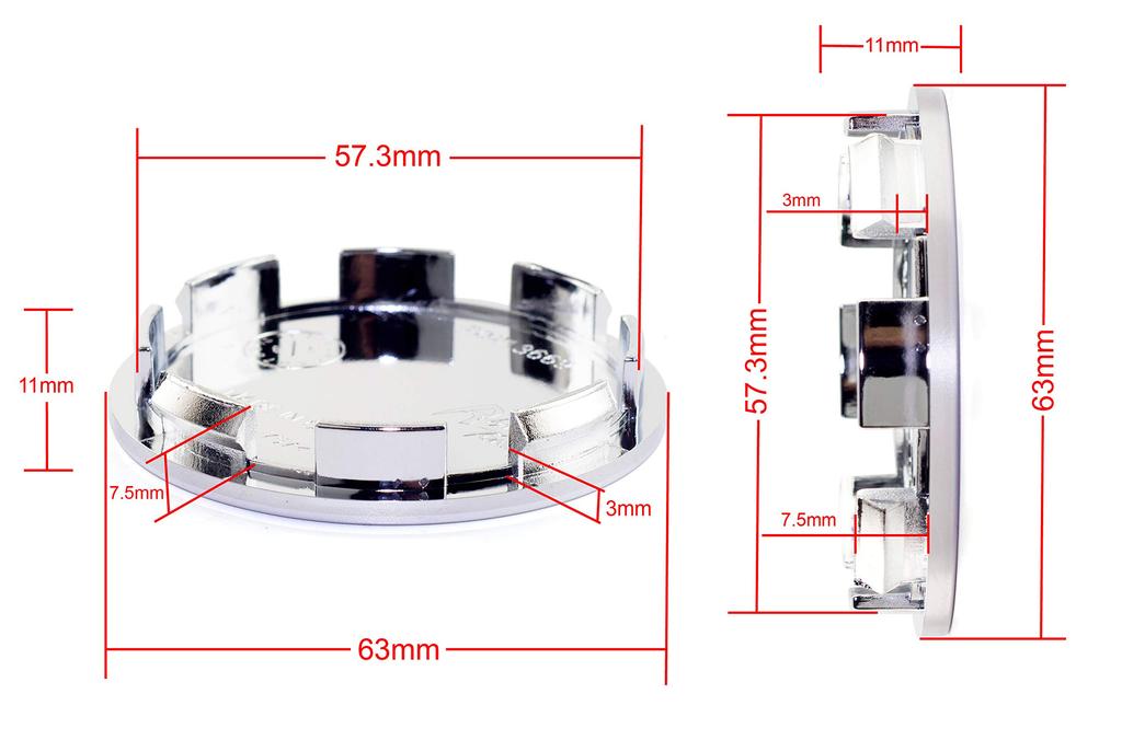 Колпак центра колеса 63мм 57мм 4шт Серебристый колпак колеса Центральная крышка