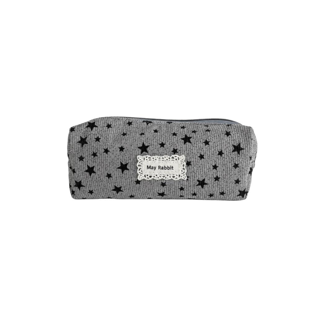 Star Print Pencil Case Corduroy Makeup Bag New Stationery Pouch Stationery Storage
