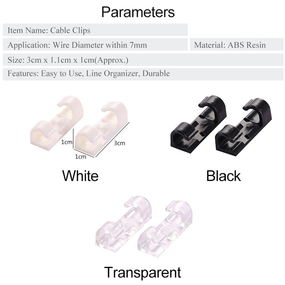 20pcs Desktop Data Telephone Line Sleeve Management Cord Winder Cable Organizer Clips