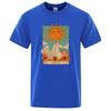 Tarot Card Art The Sun Creativity Print T-Shirt Man Loose Oversize T-Shirt Tops Fashion Casual Cotton Tee Clothes
