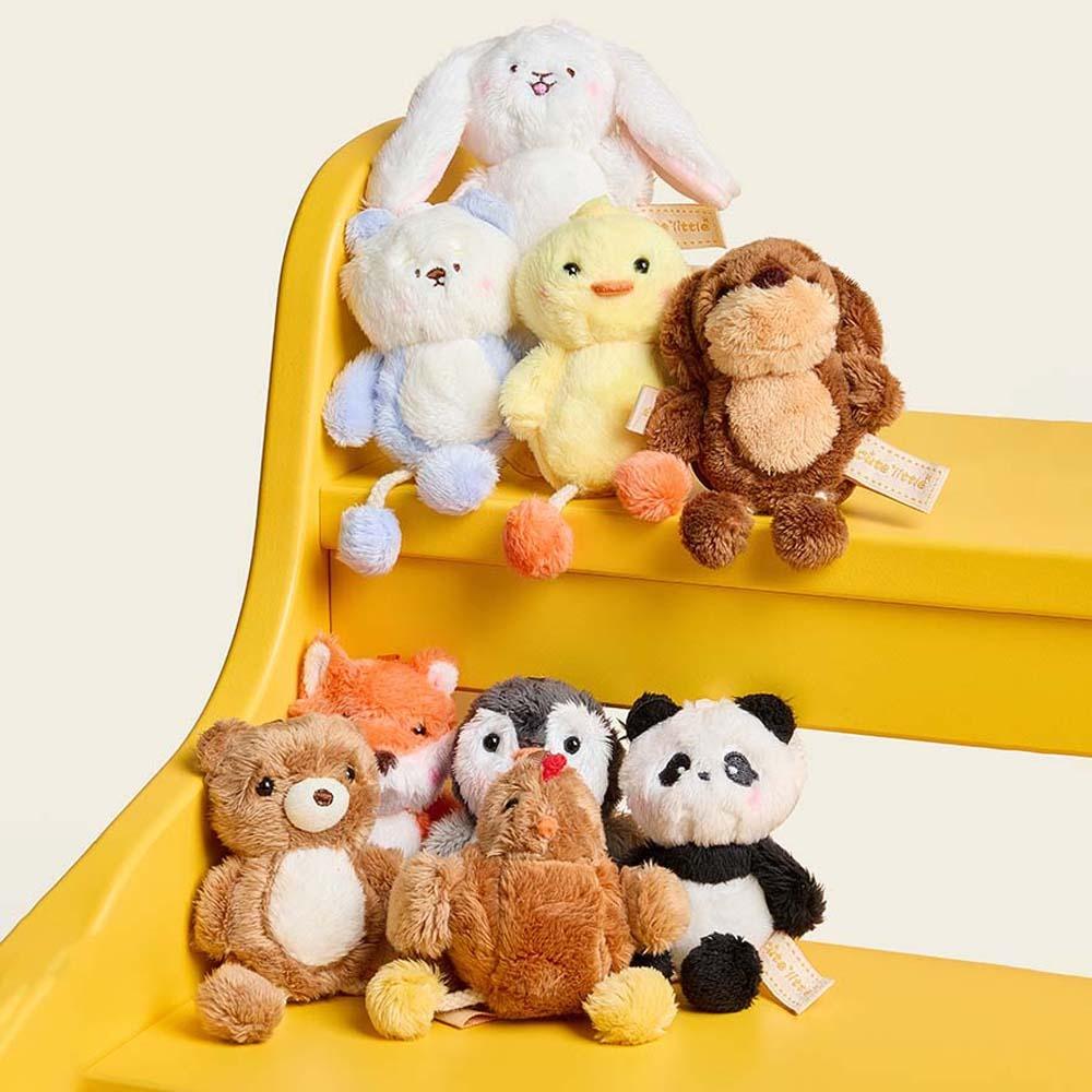 Soft Bear Doll Key Ring Funny Cartoon Animal Keychain Creative Plush Dog Pendant Festival Gifts