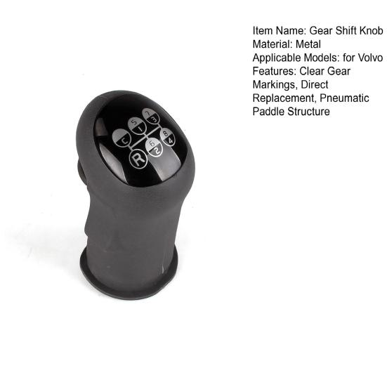 Yousheng Gear Shift Knob for Volvo Heavy Trucks, Non-Slip Rubber Grip, 8-Speed C/R Gear Mark, Manual Transmission Shifter Handle, Replacement Black