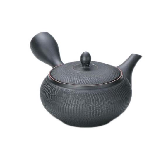 Токонамэ варэ Хорю 18 черный плоский круглый билли оби чайник Ами 3-54 №. AM-T035