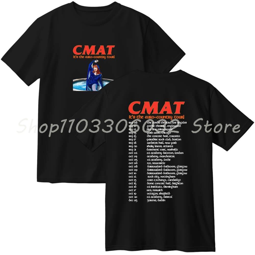 CMAT Это тур по ЕвроСтране Мерч Хлопковая футболка Женская Мужская Повседневная С круглым вырезом Короткий рукав Футболка