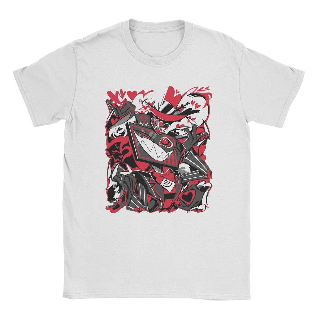 Футболка Hazbins Hotels Vox для мужчин, модная футболка с коротким рукавом и круглым вырезом, хлопковая, одежда для взрослых.