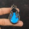 Кулон из бирюзы «Спящая красавица», обернутый медной проволокой, ювелирное изделие ручной работы, чудесный кулон из драгоценных камней, изящное медное ювелирное украшение, подарок для него