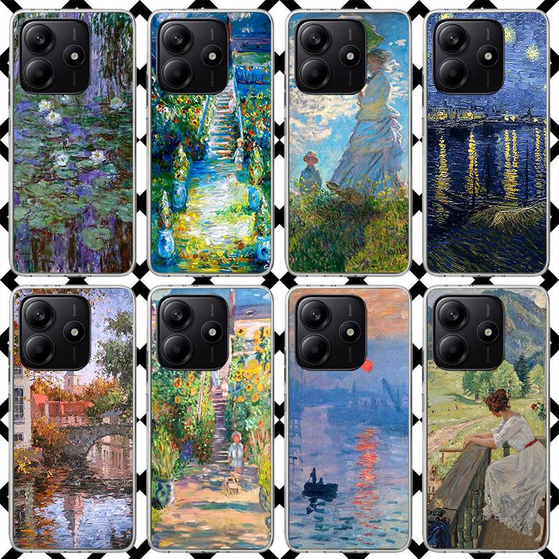 Чехол для телефона с принтом Клода Моне для Xiaomi Redmi Note 15 14 14S 13 12 12S 11 Pro Plus 11E 11T 11S 10S 5G Мягкий чехол Fundas Redmi N