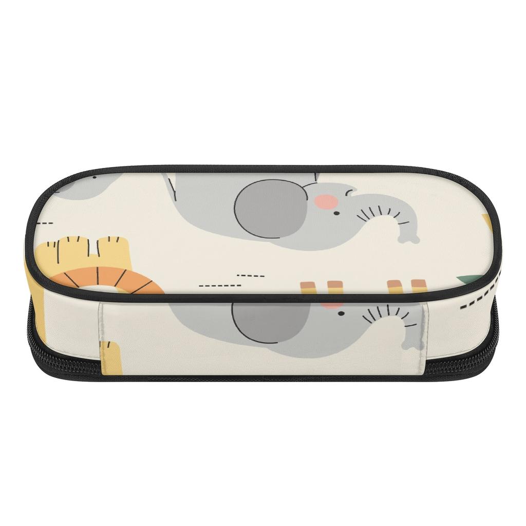 Pencil Case Portable 300D Polyester Zip Around Closure with Mesh Pocket Removable Divider and Pen Slots for Teens and Students