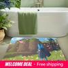 Pokemon Lucario Cherry Blossom Meadow Print Non-Slip Doormat, Absorbent Floor Mat for Home Decor