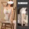 Sexy lingerie new lace hollow one-piece pajamas women open gear free from passion temptation pure desire wind