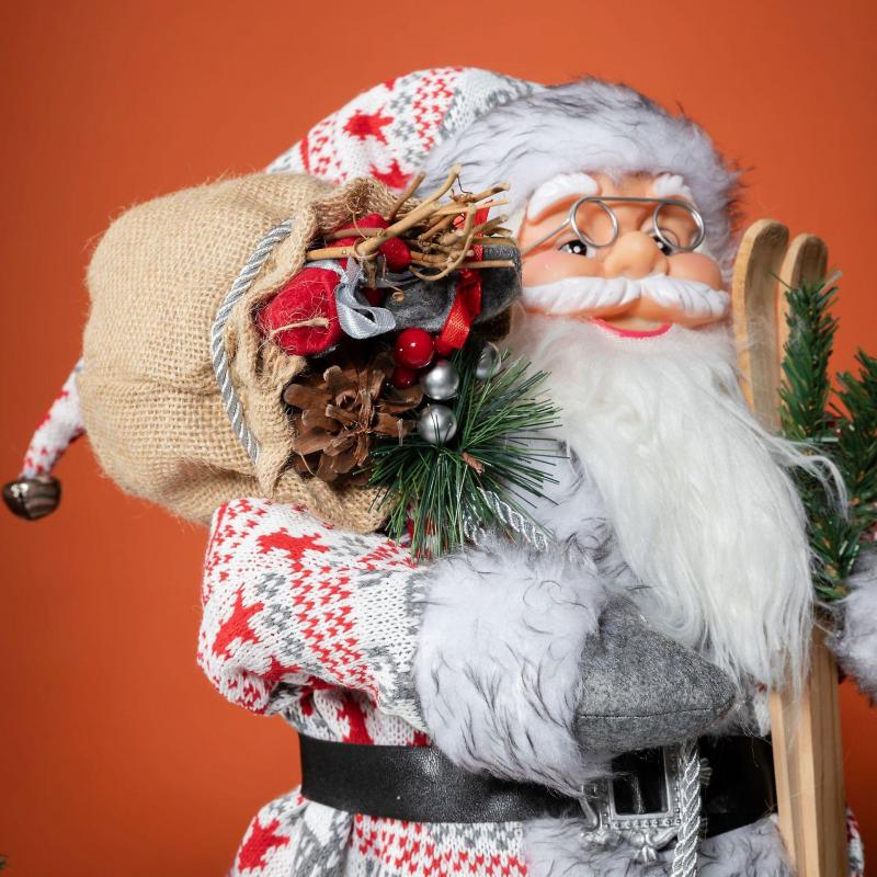 1 pc White Plush Santa Claus Decoration Christmas Doll Decora