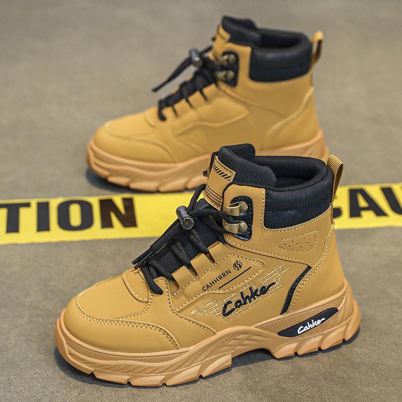 Детские ботинки мартин для мальчиков, ботинки для детей среднего и старшего возраста, нескользящие кожаные ботинки для улицы, осенне-зимние ботинки в стиле милитари, студенческие