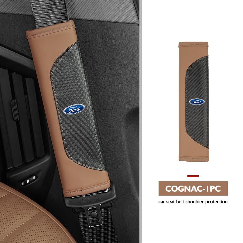 Luxury Carbon Fiber Splicing Seat Belt Cover Car Accessories For Ford Escort KA Flex Everest KA Expedition Falcon Fusion