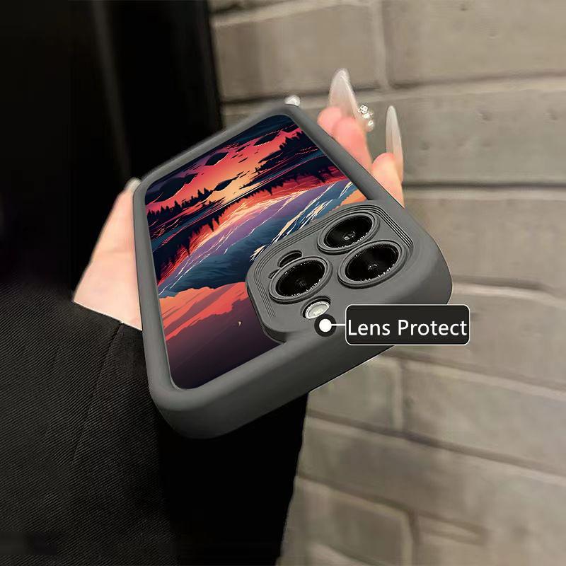 Силиконовый чехол для телефона с изображением горного озера для IPhone 16 15 14 11 12 13 Pro XS Max Мягкая крышка 7 8 Plus X XR SE 2020 2022 Funda