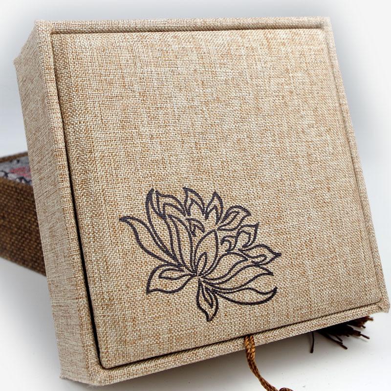 Linen Tassel Jewelry Box, Bracelet & Prayer Beads Storage Case for Buddha Beads, Jade, Rings & Hand Strings