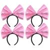 Livingda New Big Ribbon Headband, Pink, 4 Pieces