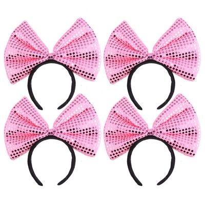 Повязка на голову Livingda New Big Ribbon, розовая, 4 шт.
