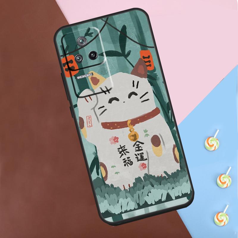 Счастливый Кот Манеки Неко Японский Чехол Для Xiaomi 13 14 13T Pro 11T 12T 12 Lite POCO X6 Pro X3 X4 X5 M6 Pro M5s F3 F5 Чехол