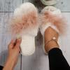 Warm Furry Slippers Women 2024 New Women Thick Fluffy Fur Slippers Winter House Flip Flops Home Slides Flat Indoor Floor Shoes