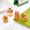 7Pcs/set Cartoon Cake Bread Capybara Animal Miniatures Resin Ornaments Fairy Garden Decoration Micro Landscape