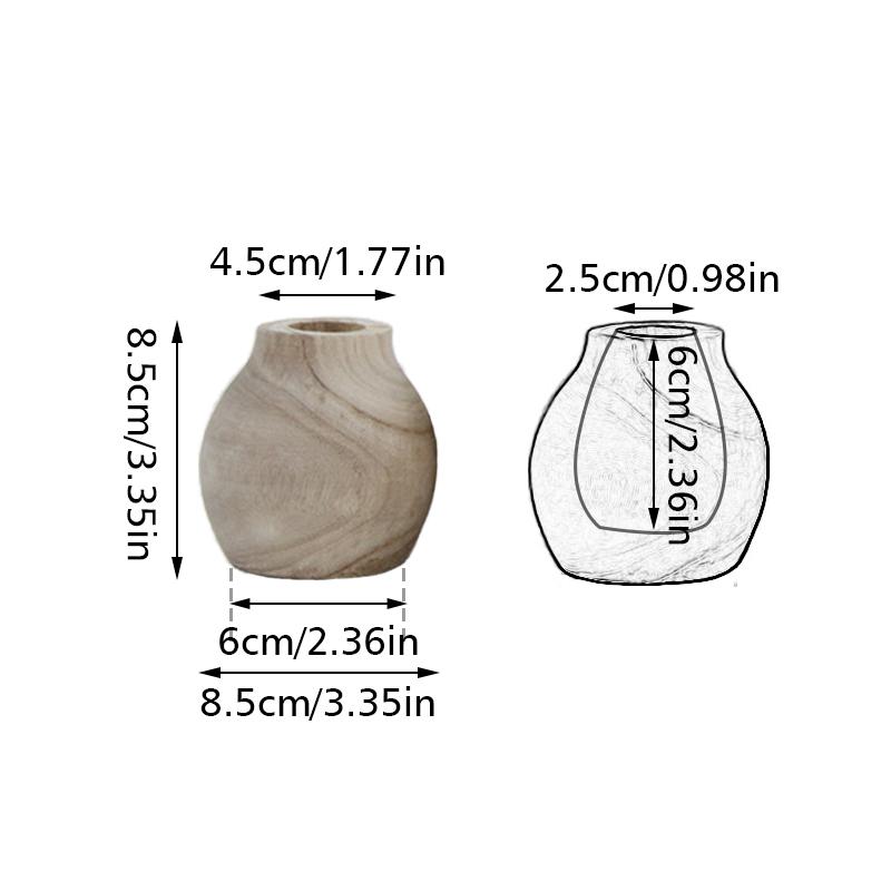 1 шт. Искусственный цветок Сухой цветок Ваза Креативное украшение дома Деревянная ваза Современный минимализм