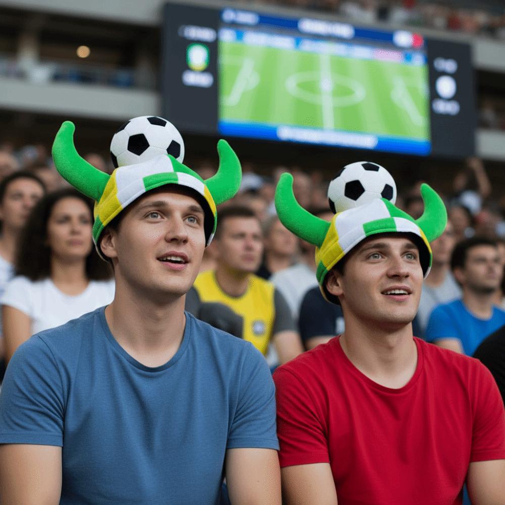 Soft Plush Material Soccer Fan Horn Hat Carnival Party Headwear Soccer Enthusiasts