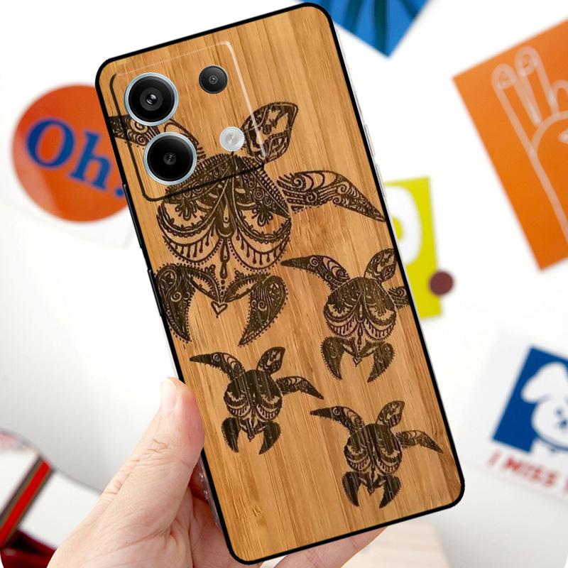 Natural Bamboo Wood Animal Print Funda For Xiaomi Redmi Note 14 13 10 11 12 Pro 10S 11S 12S Case For Redmi 15 13C 12C 10C 14C