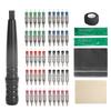 Tattoo Pen Kit Aluminum Alloy Tattoo Stick Pen and 50 Ballpoint Cartridges with Practice Skin