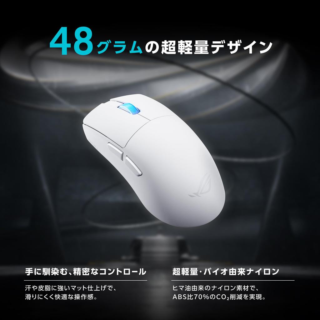 Игровая мышь ROG Harpe II Ace Moonlight White Игровая мышь, разработанная в сотрудничестве с киберспортсменами Легкая, всего 48 г Максимальное разрешение