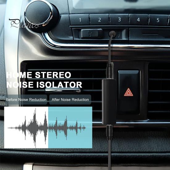 Шумоизолятор заземляющего контура с аудиокабелем 3,5 мм Компактный размер Портативный широкий компактный автомобильный аудио-шумоподавитель