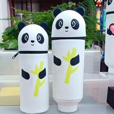 Пенал настольный держатель для ручек с рисунком животных из мультфильма силиконовый карандаш