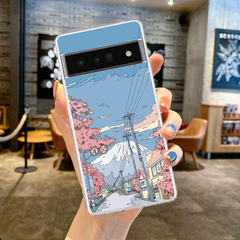 INS Корейский Закат Пейзаж Чехол для Телефона Для Google Pixel 8 7 6 Pro Мягкий Чехол Для Pixel 6A 5 4 5A 4A 3A XL 5G Силиконовый Прозрачный Чехол