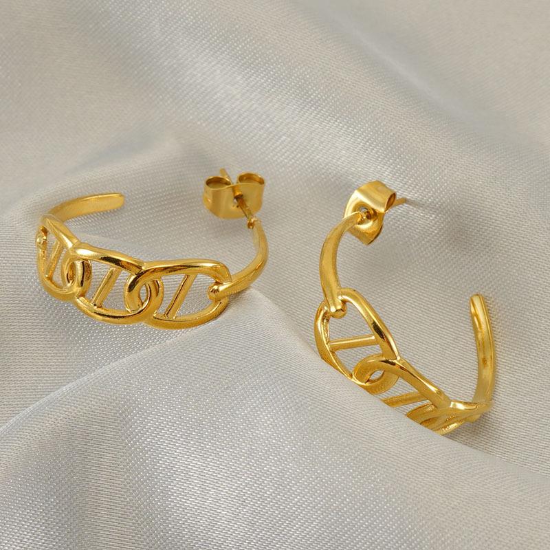 Новая мода нержавеющая сталь японский иероглиф полые серьги женские дизайнерские нишевые универсальные женские