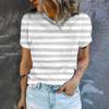 Summer Casual Comfortable Short Sleeve Striped Print Breathable Loose Women's T-shirt High-quality Simple Fashion O-Neck T-shirt