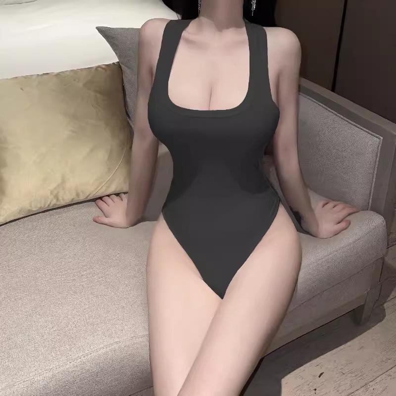 Прозрачный Высокоэластичный Боди с Открытой Промежностью Комплект Нижнего Белья