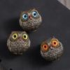 Wise Watcher Owl Mini Statue Lucky Owl Owl Ornament Model Toy Owl Figurine Beads  Gift