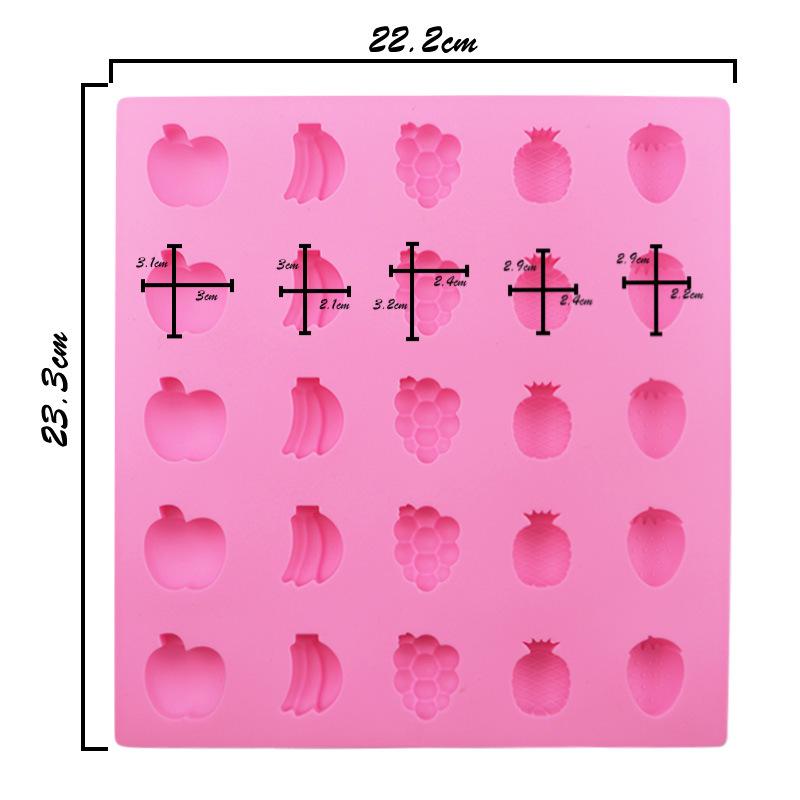 Baking Mold 25pcs Fruit Silicone Chocolate Mold DIY DIY Jelly Mousse Mold
