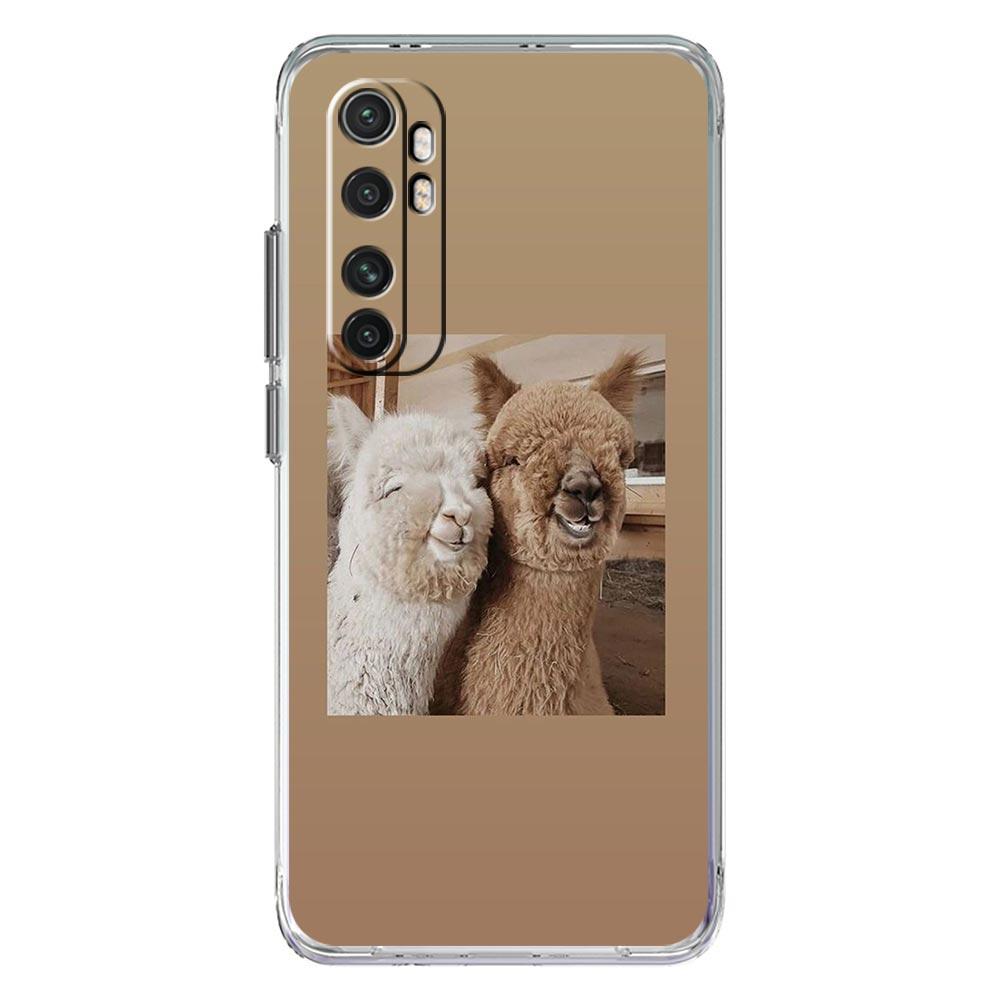 Чехол для телефона для Xiaomi Poco X6 X5 NFC X3 F6 F5 Pro F4 F3 M3 14 13T 12T 12 13 Lite 11 Mi 5G Прозрачный чехол Кавайная Альпака милый